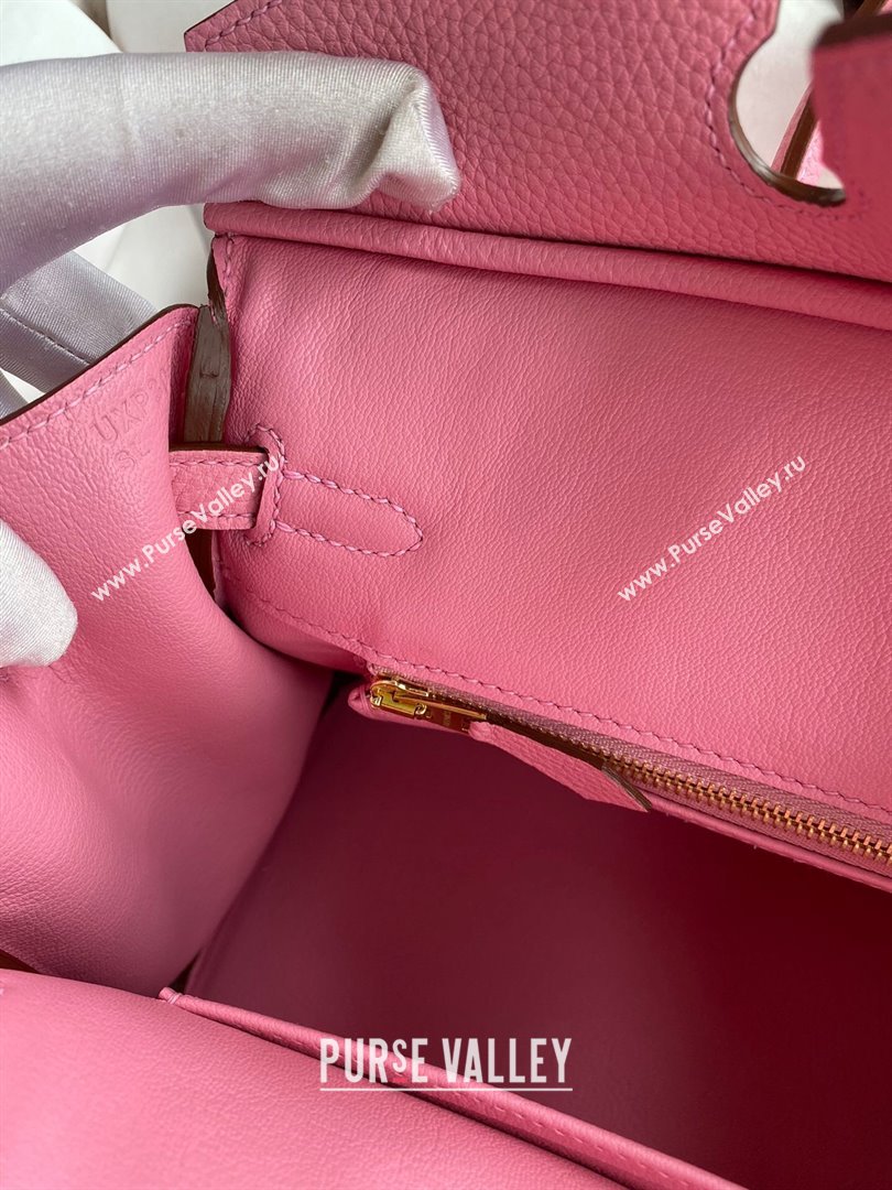 Hermes Birkin 25cm Bag in Original Togo Leather Sakura Pink/Gold 2023 (Pure Handmade) (Y-23110831)