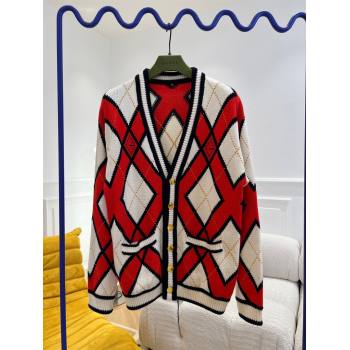 Gucci Wool Cardigan G122532 White/Red 2023 (Q-23122532)