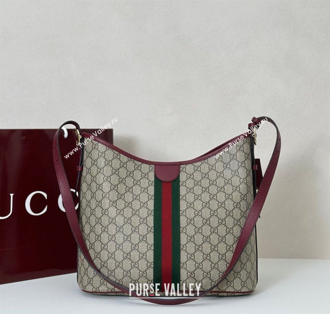 Gucci Ophidia GG Canvas large shoulder bag Ancora Red 2025 836871 (DLH-250808043)