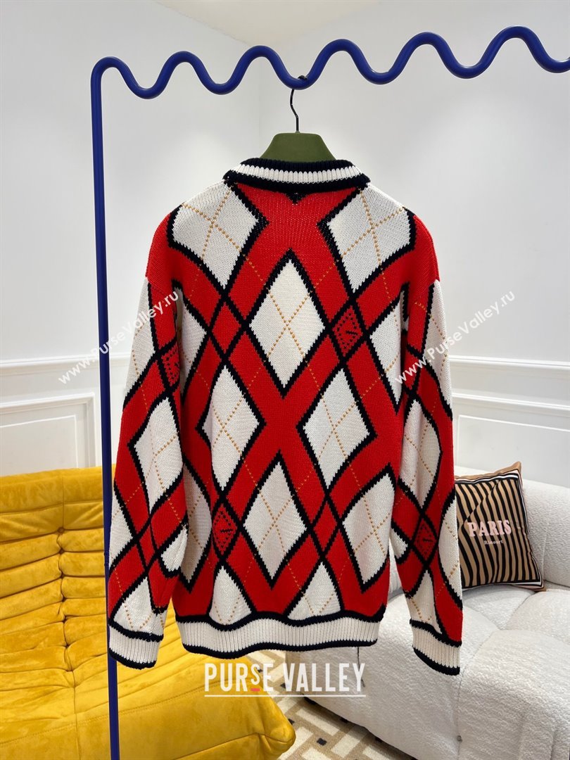 Gucci Wool Cardigan G122532 White/Red 2023 (Q-23122532)