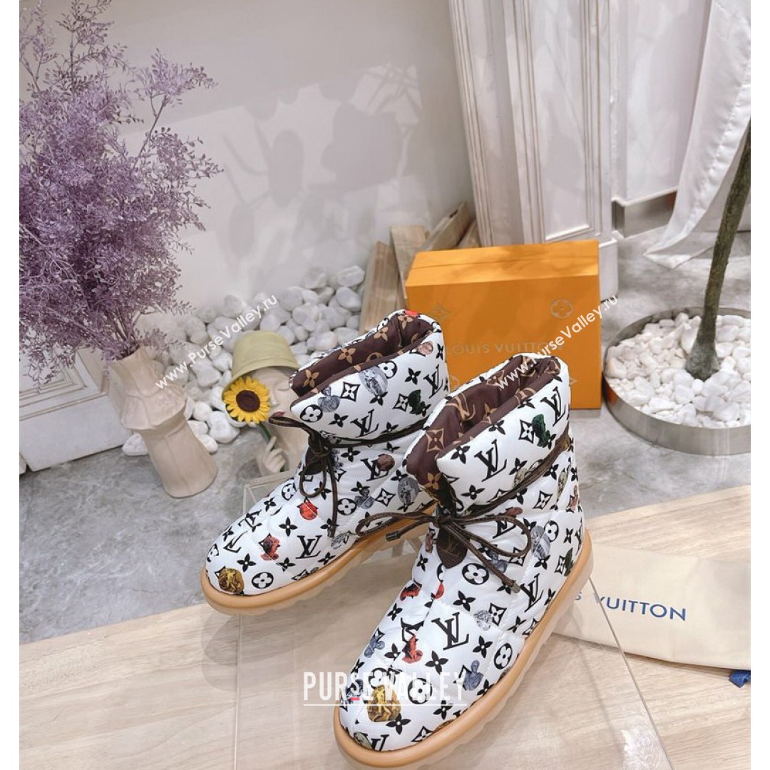 Louis Vuitton Print Pillow Comfort Ankle Boot White 2021 (MD-21081252)