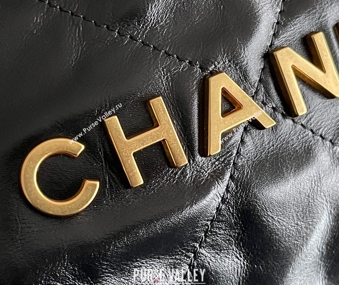 Chanel 22 Mini Bag in Shiny Calfskin AS3980 Black/Gold 2024 Top Quality (MHE-24072208)