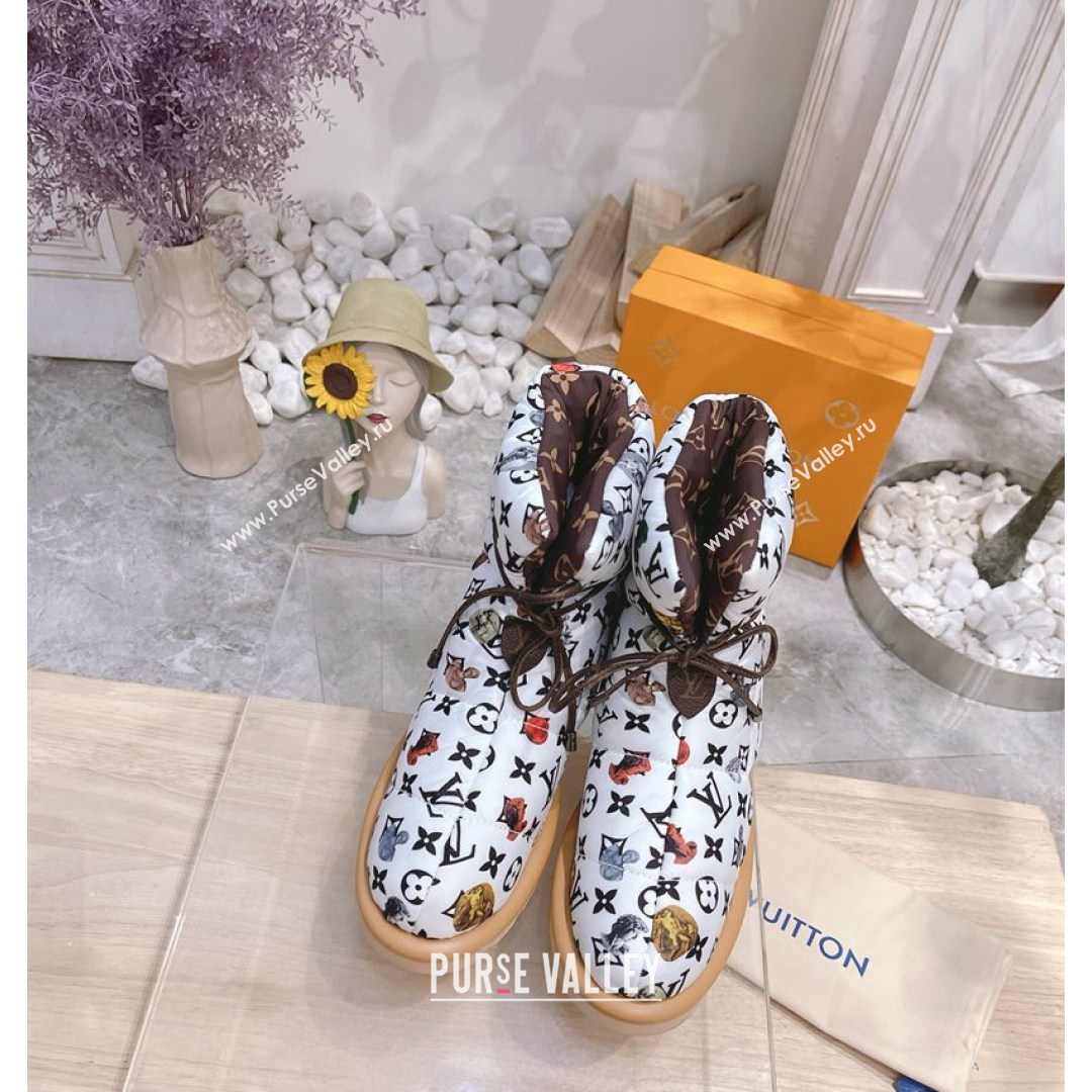 Louis Vuitton Print Pillow Comfort Ankle Boot White 2021 (MD-21081252)