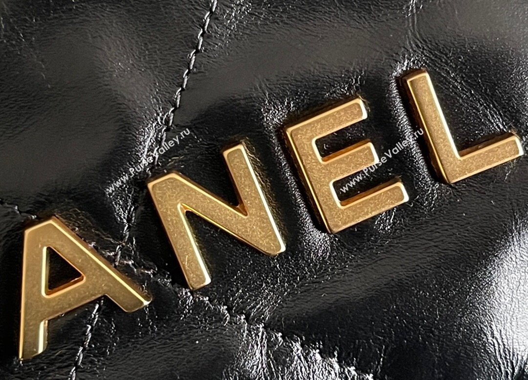 Chanel 22 Mini Bag in Shiny Calfskin AS3980 Black/Gold 2024 Top Quality (MHE-24072208)