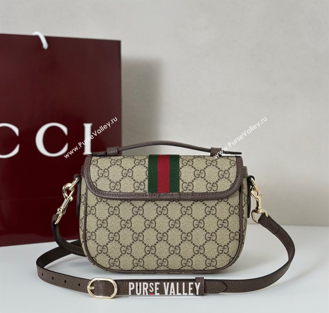 Gucci Ophidia GG Canvas small top handle bag Brown 2025 836843 (DLH-250808044)