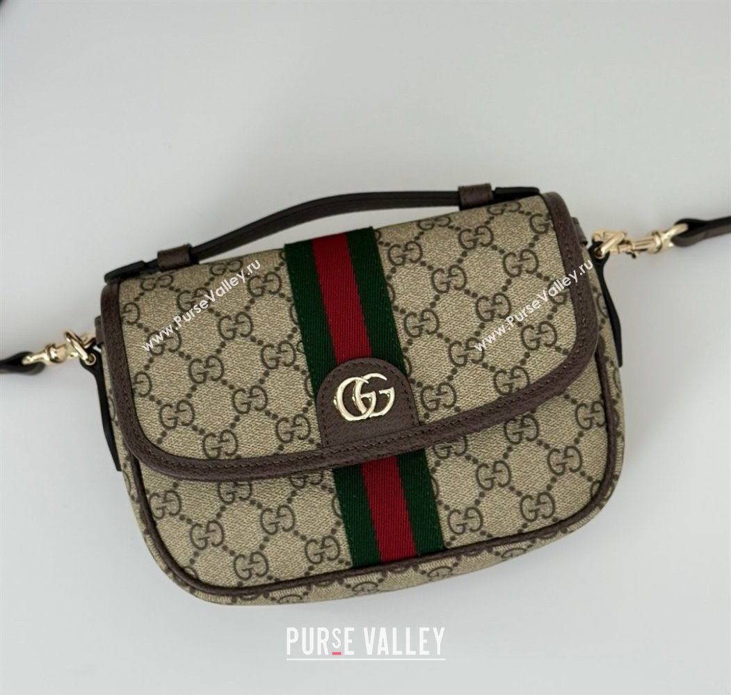 Gucci Ophidia GG Canvas small top handle bag Brown 2025 836843 (DLH-250808044)
