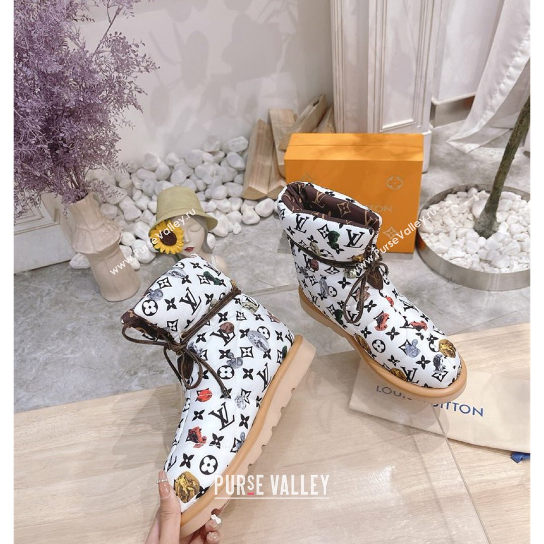 Louis Vuitton Print Pillow Comfort Ankle Boot White 2021 (MD-21081252)