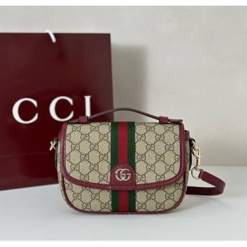 Gucci Ophidia GG Canvas small top handle bag Ancora Red 2025 836843 (DLH-250808045)