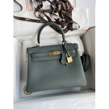 Hermes Kelly 25/28cm Bag in Original Togo Leather Almond/Gold 2024(Handmade) (M-24022809)