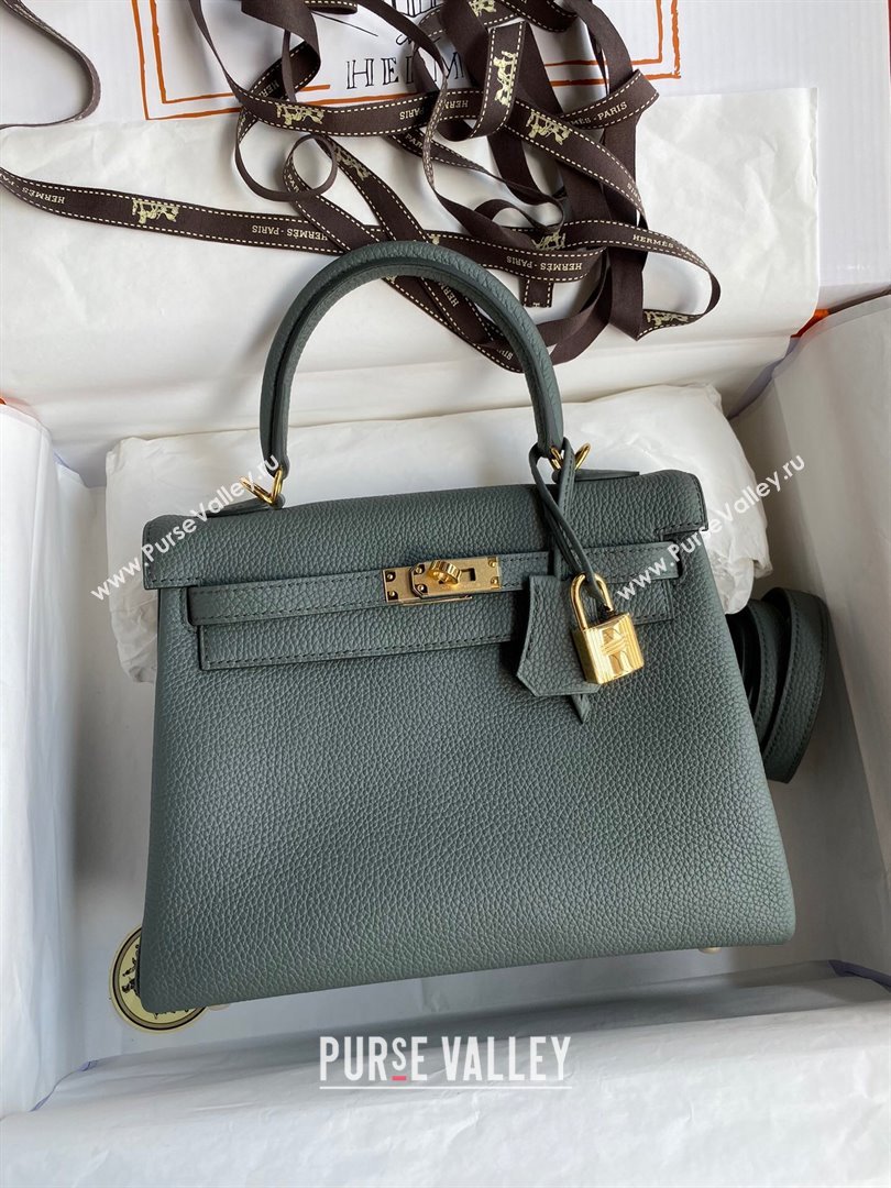 Hermes Kelly 25/28cm Bag in Original Togo Leather Almond/Gold 2024(Handmade) (M-24022809)