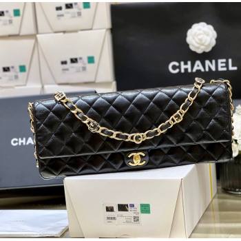 Chanel Maxi Long Flap Bag with Chain in Quilted Oil Waxed Sheepskin AS5006 Black 2024 Top Quality (SHUNY-24072209)