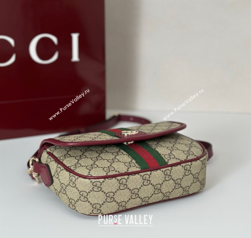 Gucci Ophidia GG Canvas small top handle bag Ancora Red 2025 836843 (DLH-250808045)