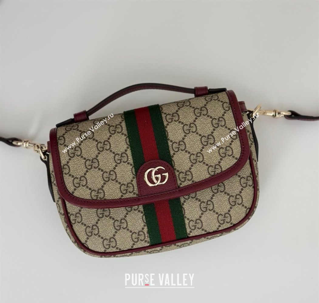 Gucci Ophidia GG Canvas small top handle bag Ancora Red 2025 836843 (DLH-250808045)