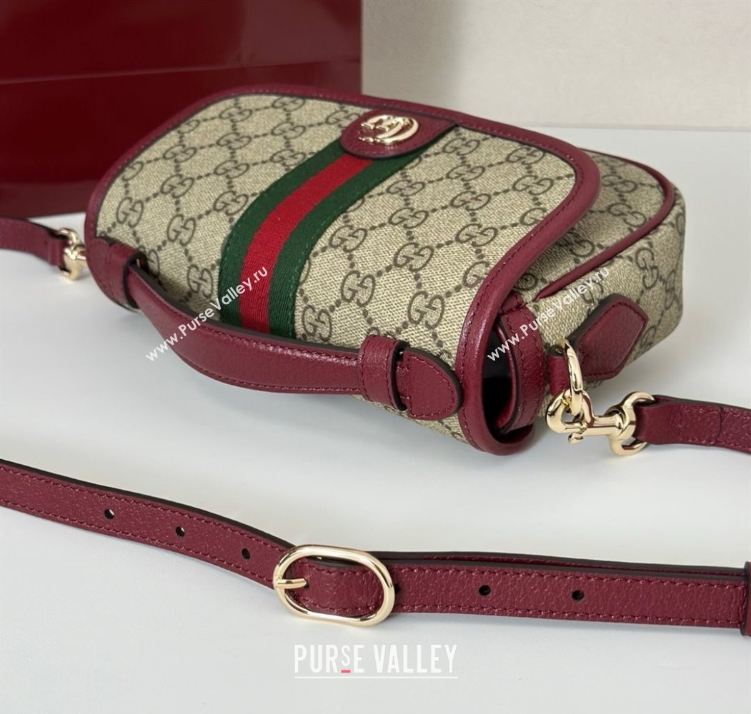 Gucci Ophidia GG Canvas small top handle bag Ancora Red 2025 836843 (DLH-250808045)