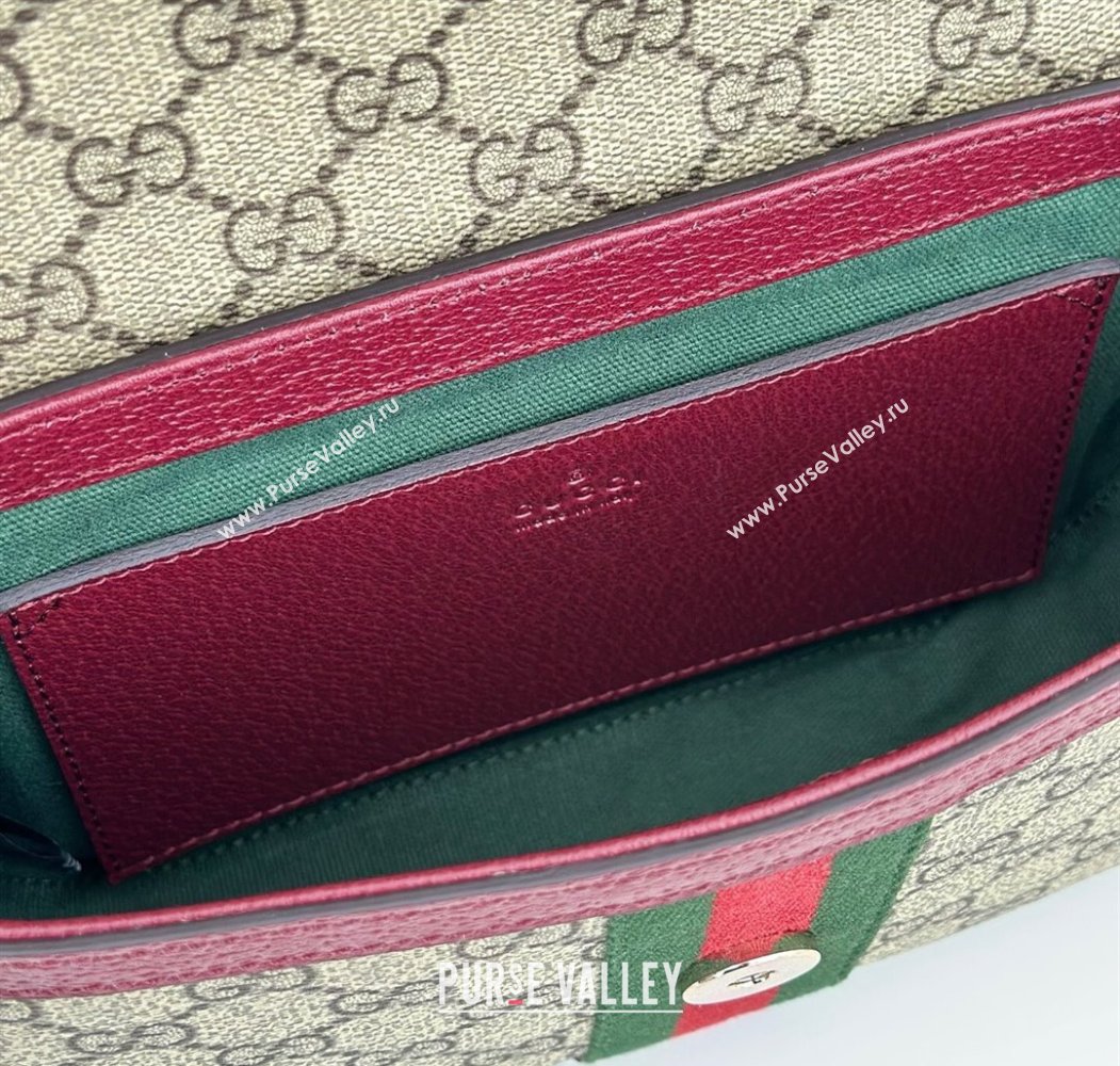 Gucci Ophidia GG Canvas small top handle bag Ancora Red 2025 836843 (DLH-250808045)