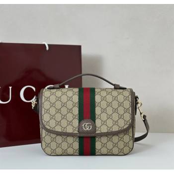Gucci Ophidia GG Canvas medium top handle bag Brown 2025 836842 (DLH-250808046)