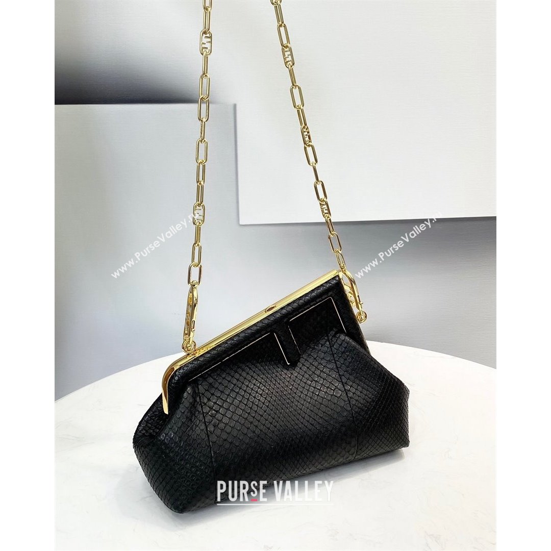 Fendi First Small Snakeskin Leather Bag Black 2021 80018M (CL-21090604)