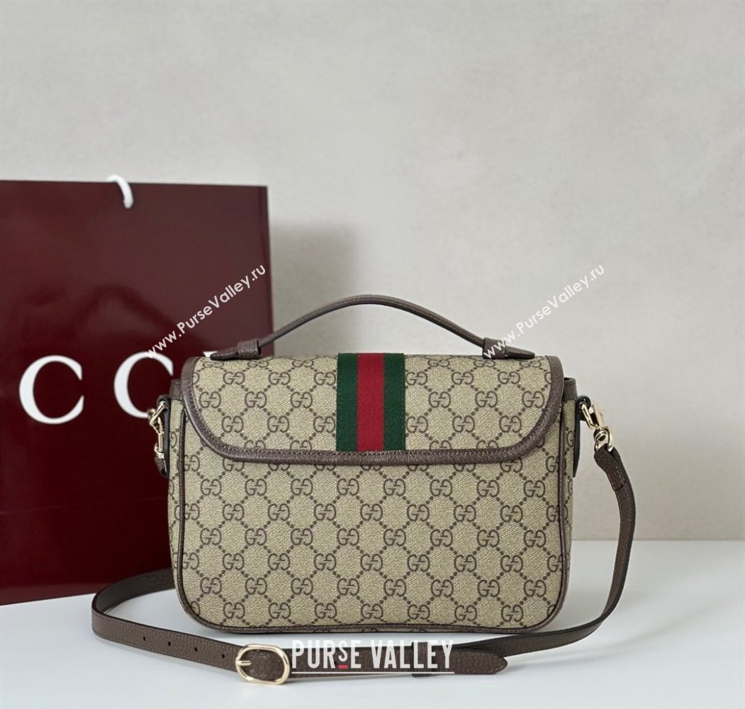 Gucci Ophidia GG Canvas medium top handle bag Brown 2025 836842 (DLH-250808046)