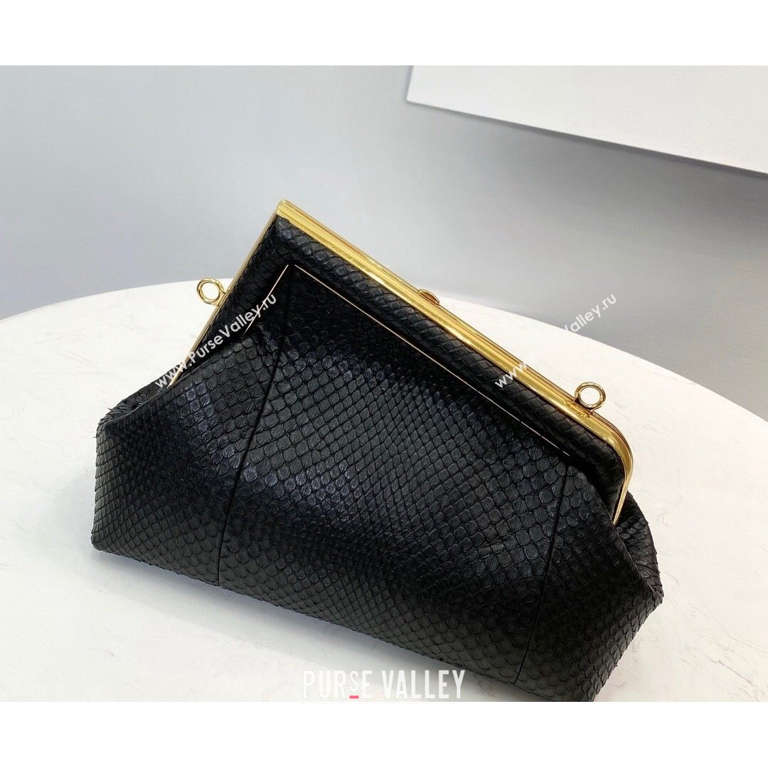 Fendi First Small Snakeskin Leather Bag Black 2021 80018M (CL-21090604)