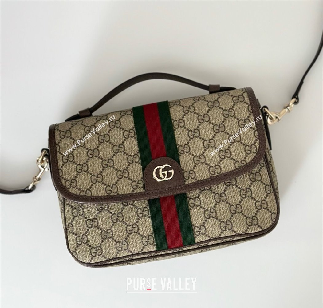 Gucci Ophidia GG Canvas medium top handle bag Brown 2025 836842 (DLH-250808046)