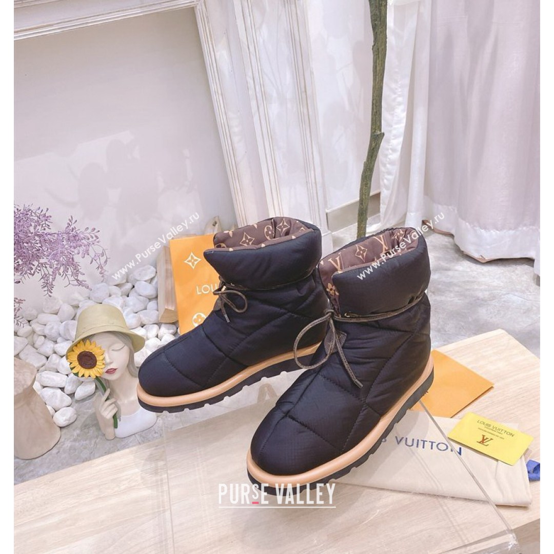 Louis Vuitton Nylon Pillow Comfort Ankle Boot Black 2021 (MD-21081254)