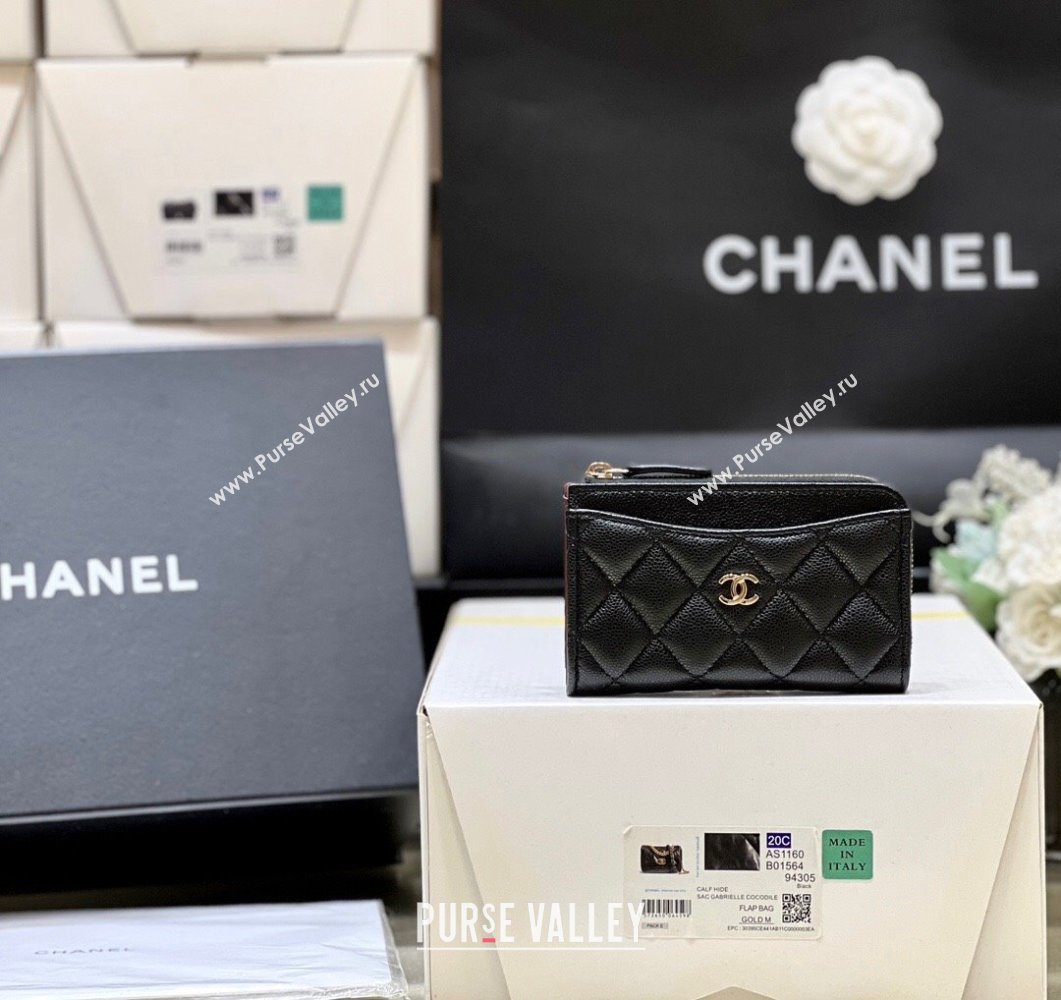 Chanel Classic Zipped Card Holder in Grained Calfskin AP3179 Black 2024 Top Quality (SHUNY-24072210)