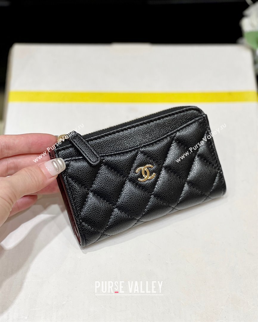 Chanel Classic Zipped Card Holder in Grained Calfskin AP3179 Black 2024 Top Quality (SHUNY-24072210)