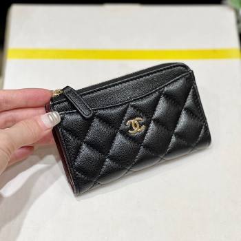 Chanel Classic Zipped Card Holder in Grained Calfskin AP3179 Black 2024 Top Quality (SHUNY-24072210)