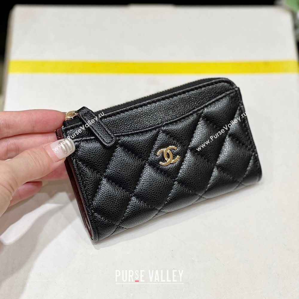 Chanel Classic Zipped Card Holder in Grained Calfskin AP3179 Black 2024 Top Quality (SHUNY-24072210)