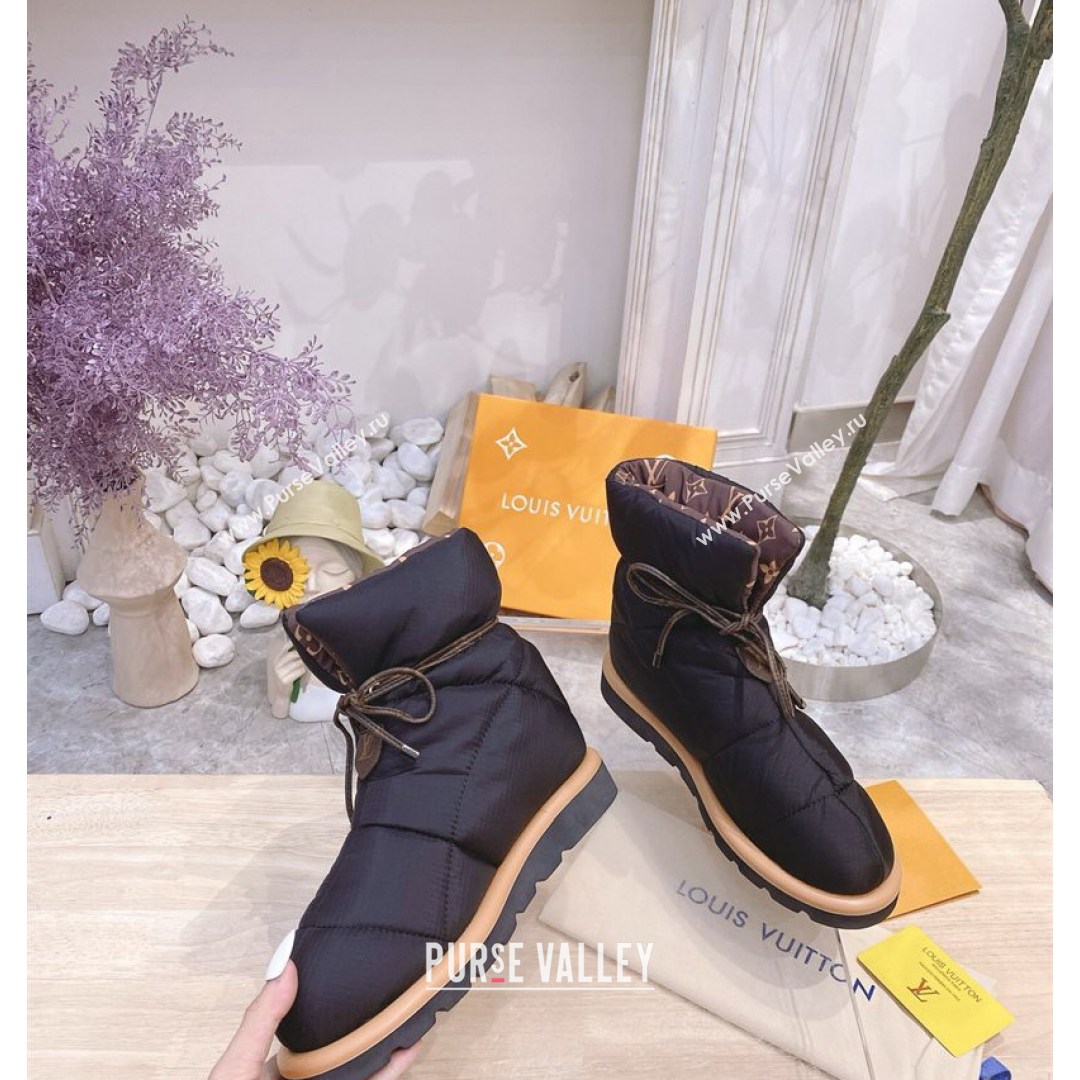 Louis Vuitton Nylon Pillow Comfort Ankle Boot Black 2021 (MD-21081254)