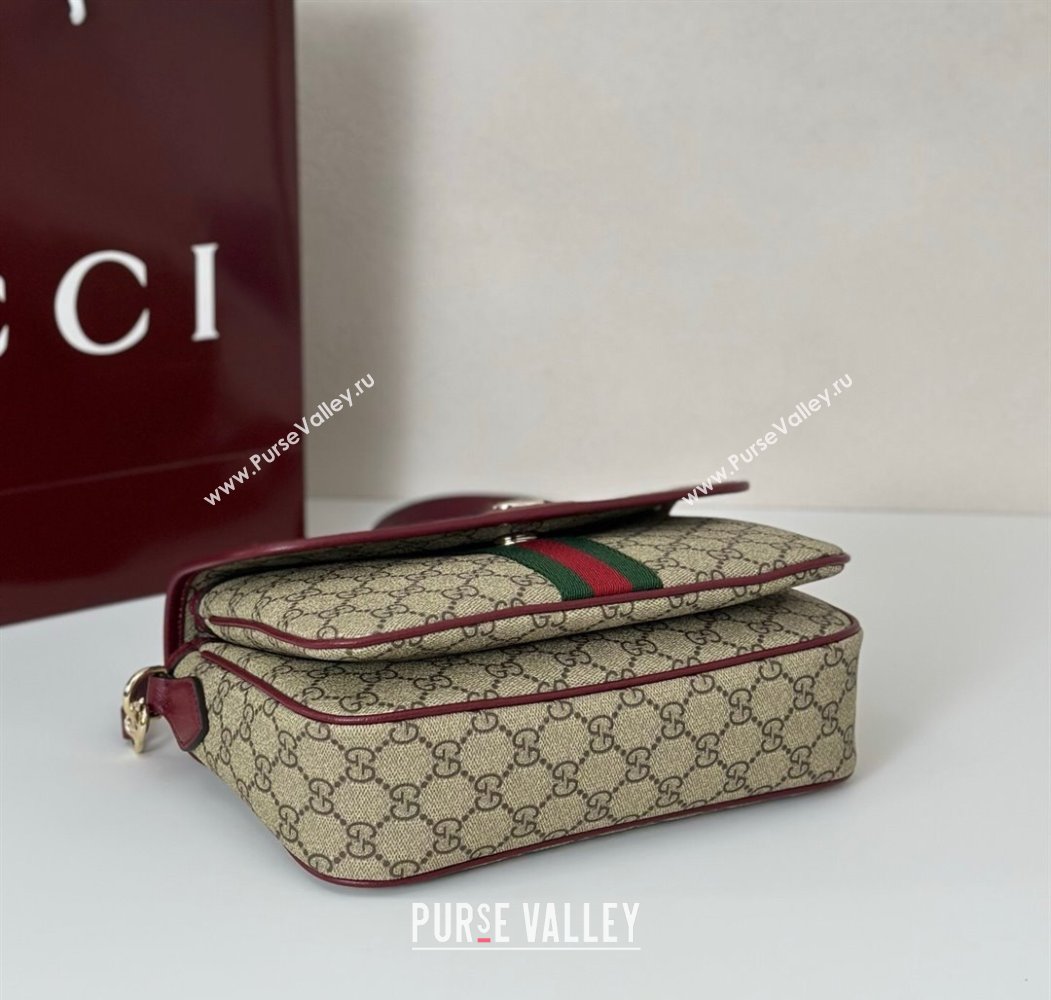 Gucci Ophidia GG Canvas medium top handle bag Ancora Red 2025 836842 (DLH-250808047)