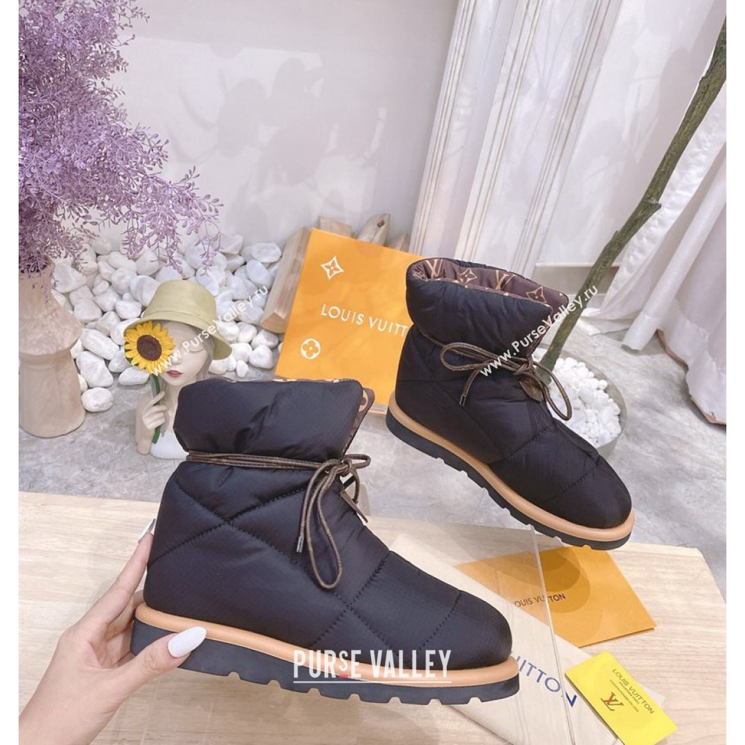 Louis Vuitton Nylon Pillow Comfort Ankle Boot Black 2021 (MD-21081254)