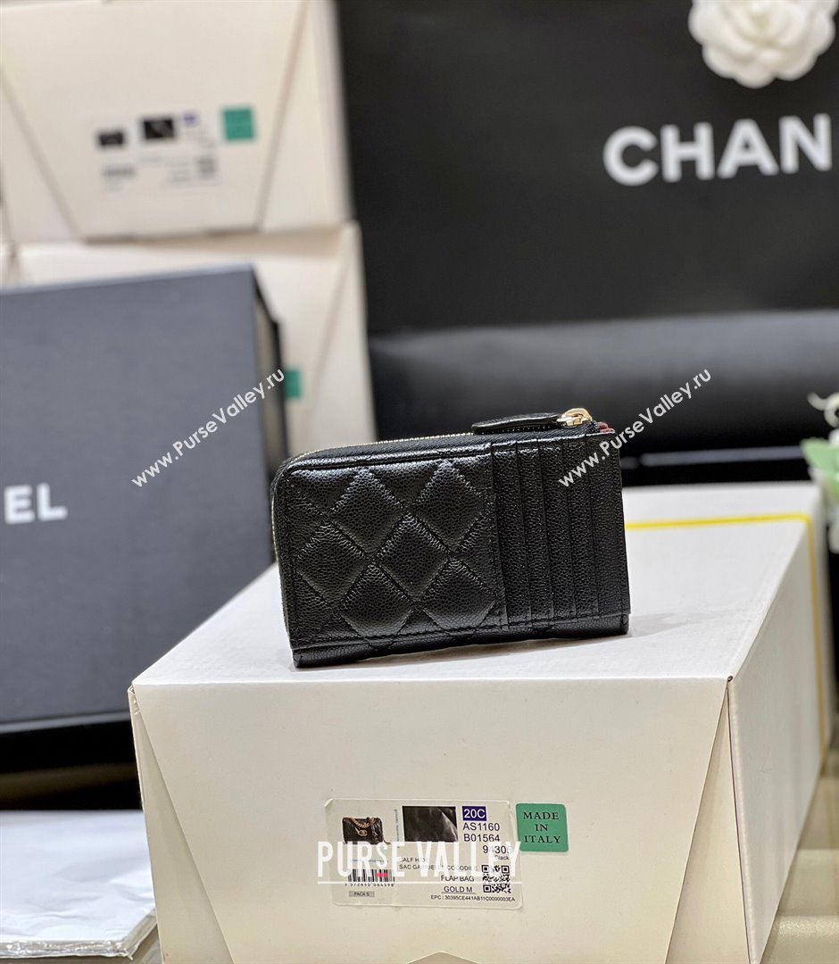 Chanel Classic Zipped Card Holder in Grained Calfskin AP3179 Black 2024 Top Quality (SHUNY-24072210)