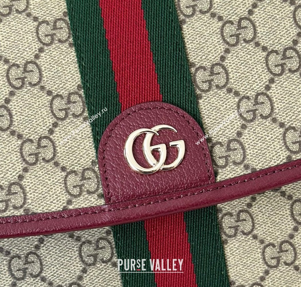 Gucci Ophidia GG Canvas medium top handle bag Ancora Red 2025 836842 (DLH-250808047)