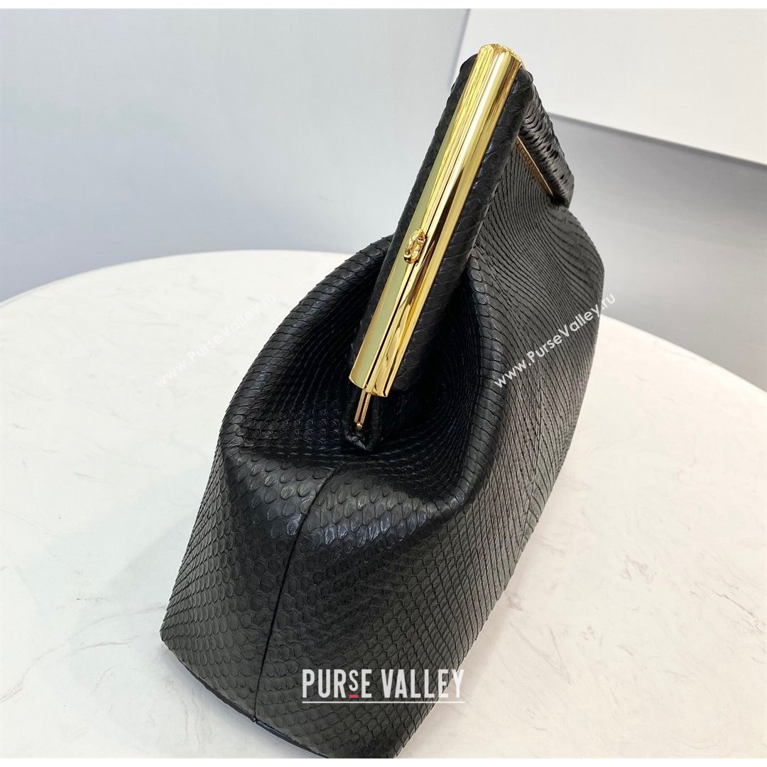 Fendi First Medium Snakeskin Leather Bag Black 2021 80018L (CL-21090605)