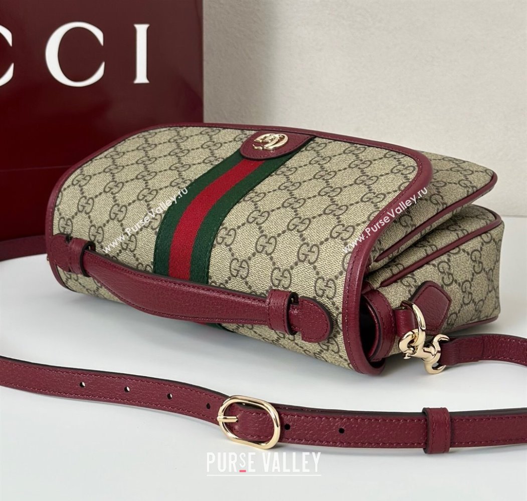 Gucci Ophidia GG Canvas medium top handle bag Ancora Red 2025 836842 (DLH-250808047)