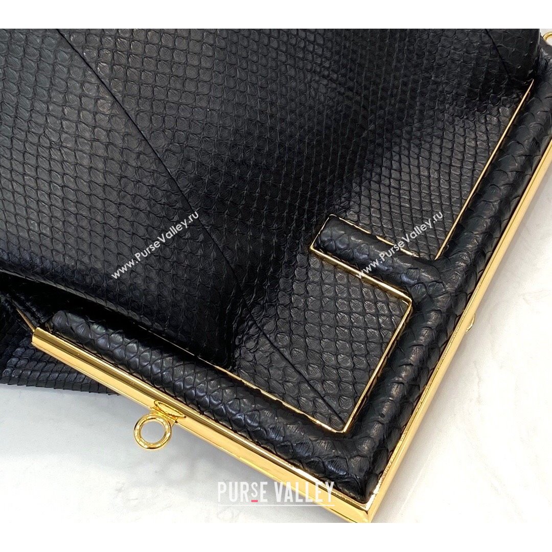 Fendi First Medium Snakeskin Leather Bag Black 2021 80018L (CL-21090605)