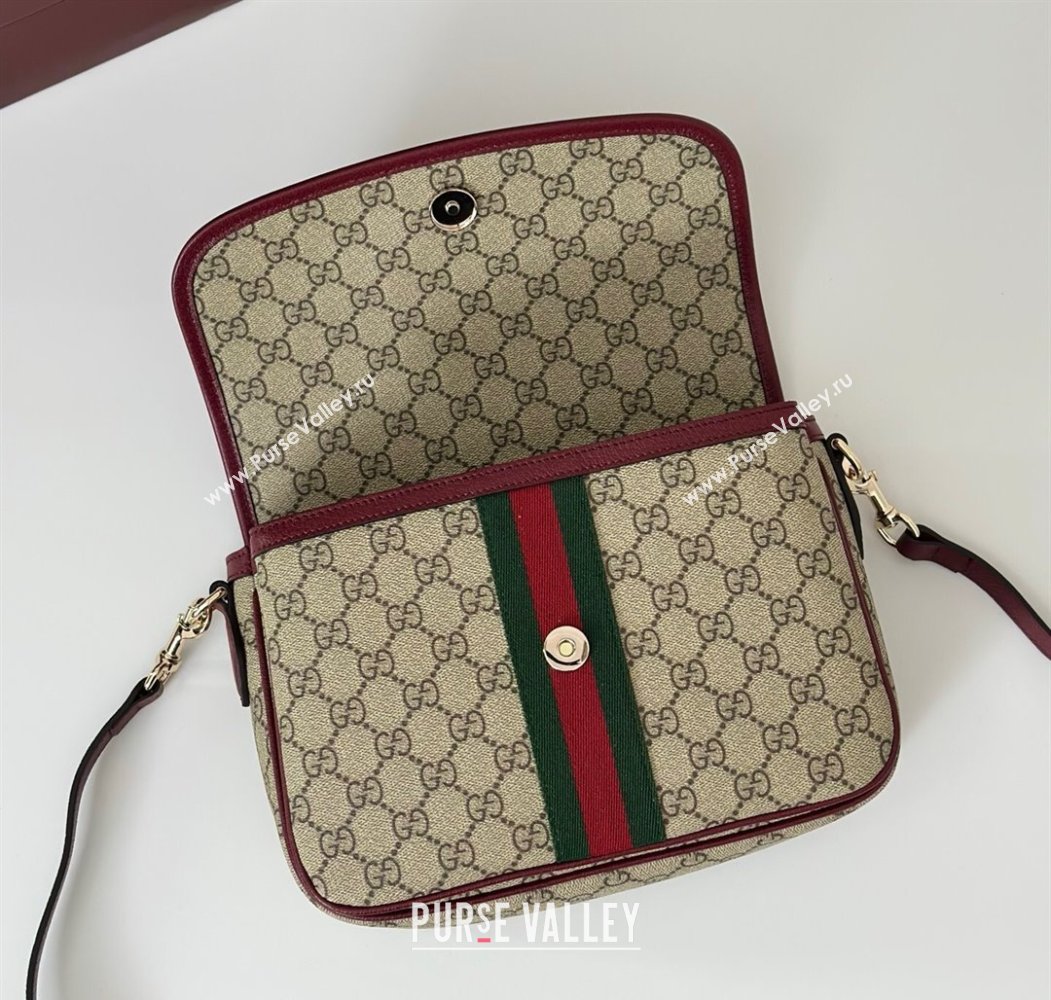Gucci Ophidia GG Canvas medium top handle bag Ancora Red 2025 836842 (DLH-250808047)