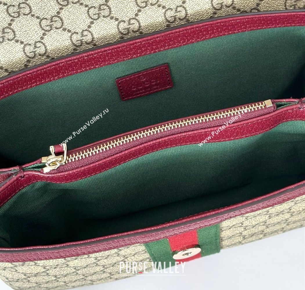 Gucci Ophidia GG Canvas medium top handle bag Ancora Red 2025 836842 (DLH-250808047)