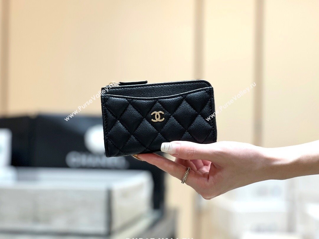 Chanel Classic Zipped Card Holder in Grained Calfskin AP3179 Black 2024 Top Quality (SHUNY-24072210)