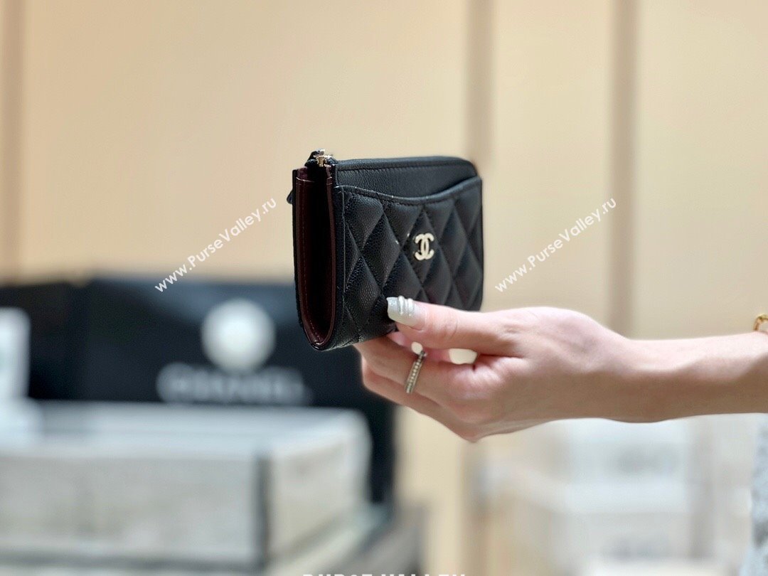 Chanel Classic Zipped Card Holder in Grained Calfskin AP3179 Black 2024 Top Quality (SHUNY-24072210)