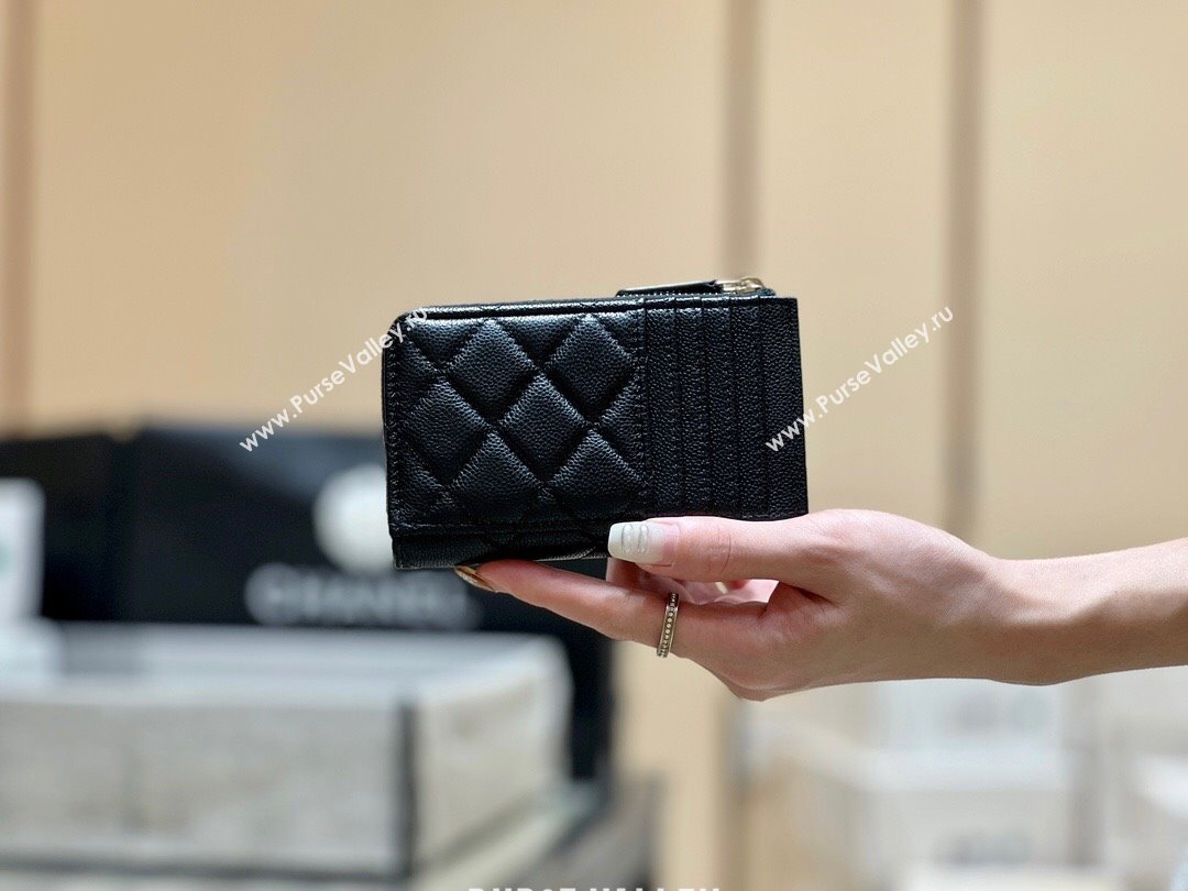 Chanel Classic Zipped Card Holder in Grained Calfskin AP3179 Black 2024 Top Quality (SHUNY-24072210)