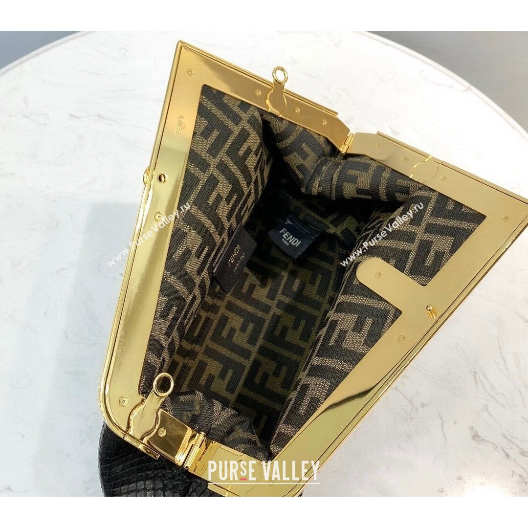 Fendi First Medium Snakeskin Leather Bag Black 2021 80018L (CL-21090605)