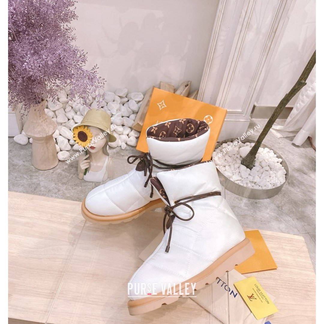 Louis Vuitton Nylon Pillow Comfort Ankle Boot White 2021 (MD-21081255)