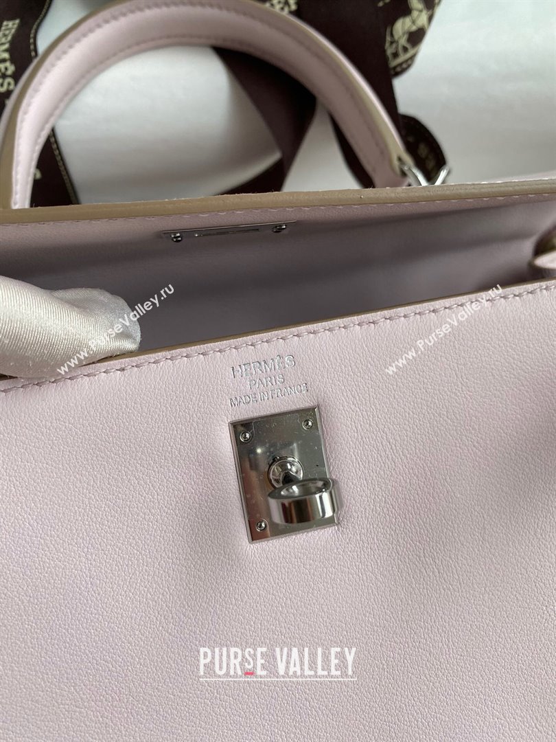 Hermes Kelly 25/28 Bag in Original Swift Leather Fantasy Violet/Silver 2024 (Full Handmade) (XYA-24040901)