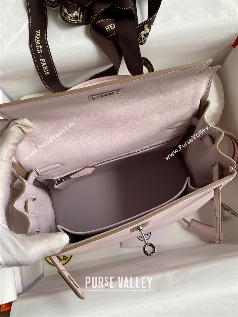 Hermes Kelly 25/28 Bag in Original Swift Leather Fantasy Violet/Silver 2024 (Full Handmade) (XYA-24040901)