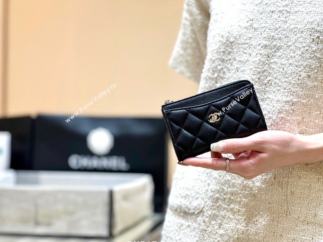 Chanel Classic Zipped Card Holder in Grained Calfskin AP3179 Black 2024 Top Quality (SHUNY-24072210)