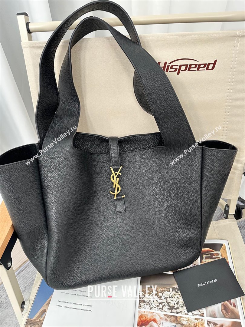 Saint Laurent Bea Tote in Grained Leather 763435 Black 2023 Top (HS-23111040)