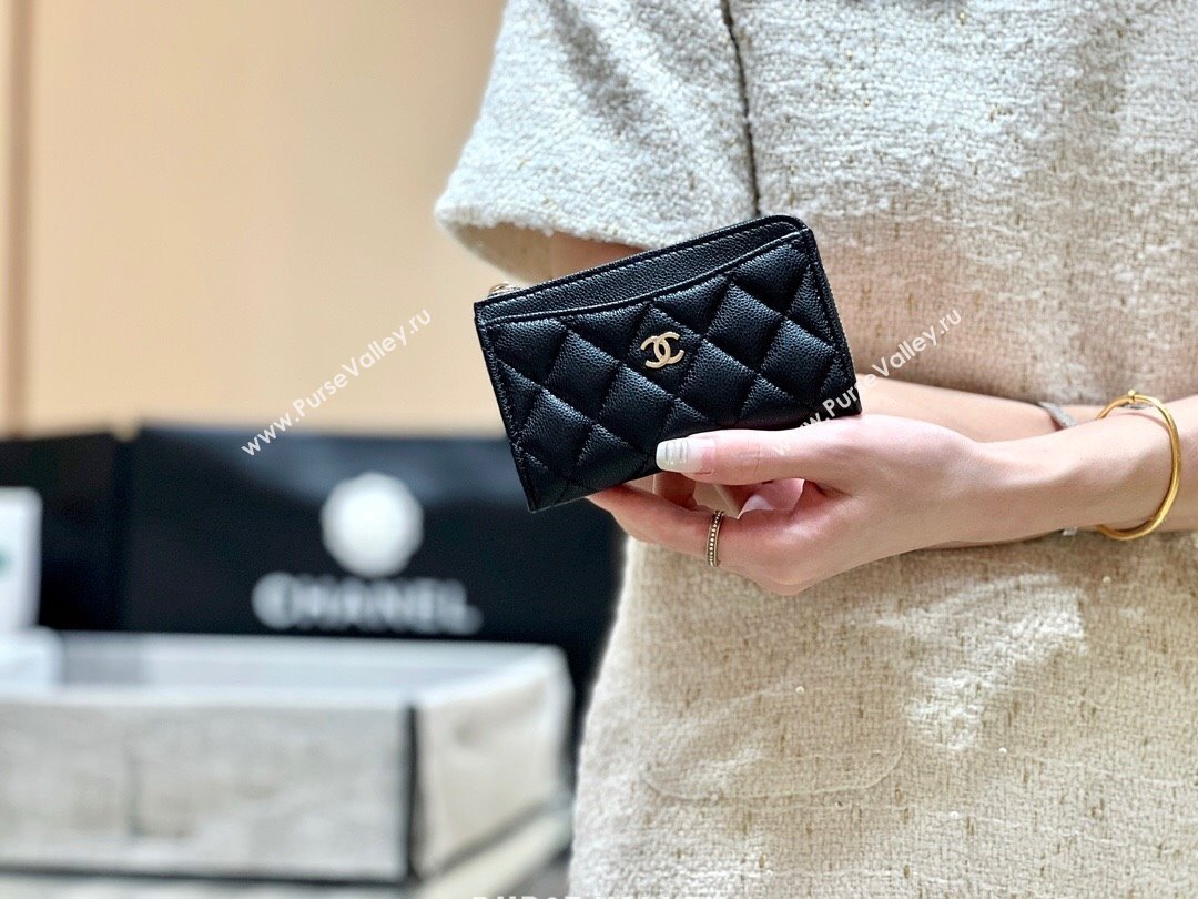 Chanel Classic Zipped Card Holder in Grained Calfskin AP3179 Black 2024 Top Quality (SHUNY-24072210)