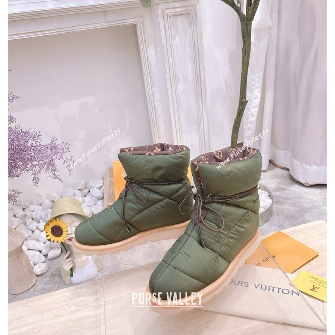 Louis Vuitton Nylon Pillow Comfort Ankle Boot Khaki Green 2021 (MD-21081256)